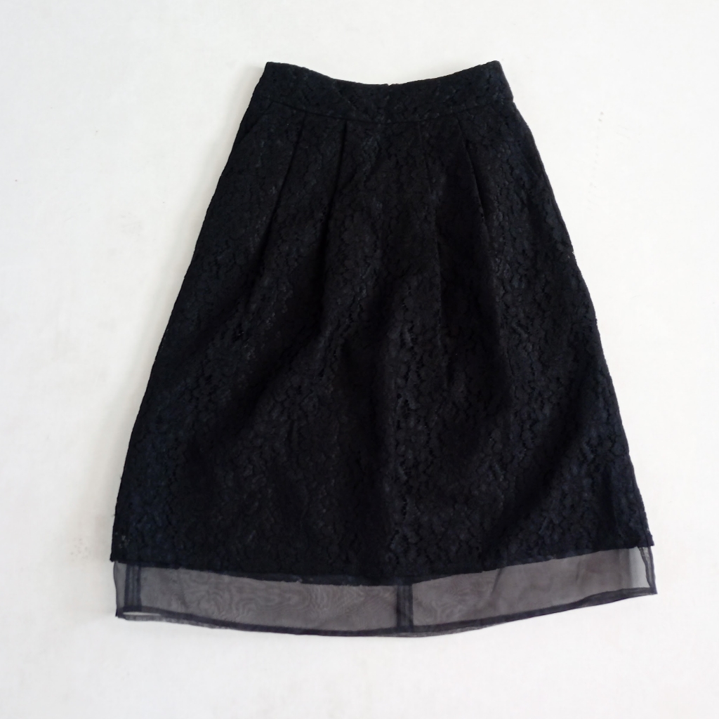 Halogen Black Lace A-Line Skirt
